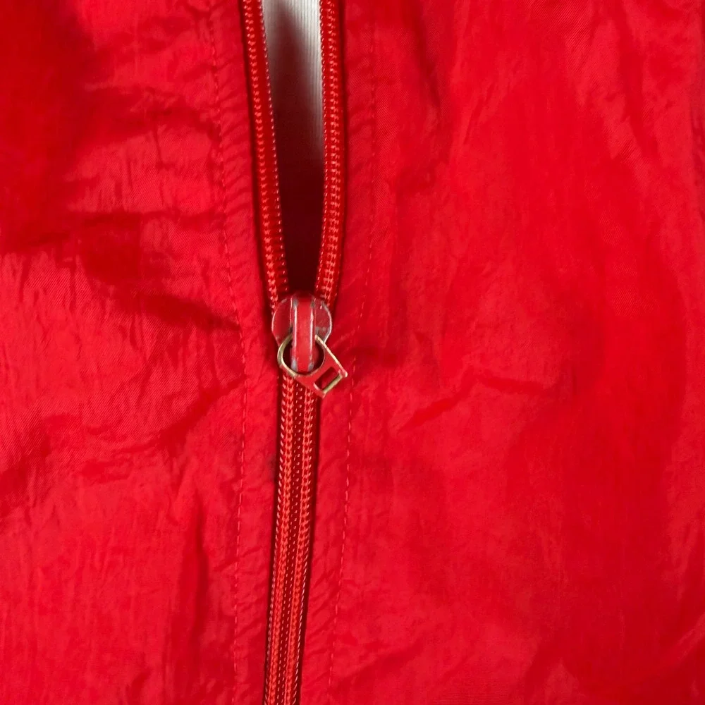 Vintage Adidas Windbreaker Jacket Mens XL Red White 3 Stripe Full Zip‎ Track